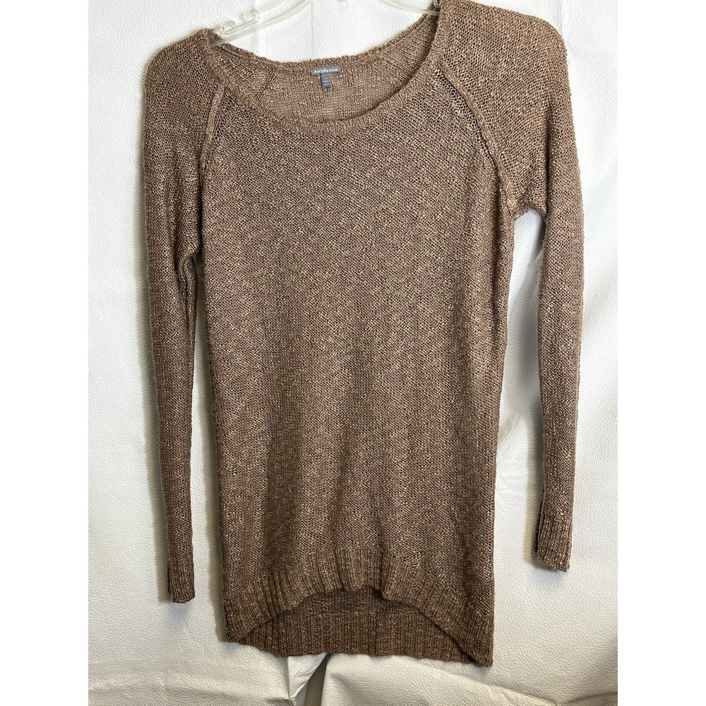 Charlotte Russe Sweater Women's Medium Brown Open Weave Light Long Sleeve Tunic
